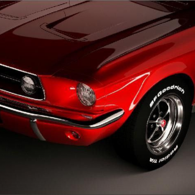 Картина на склі у рамі Ford Mustang 1967 112.5x172.5см