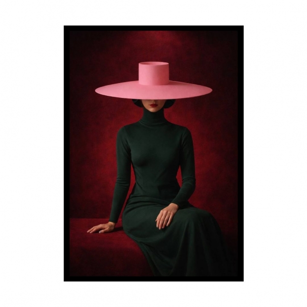 Картина на склі у рамі Woman in Pink Hat 152.5x102.5cm