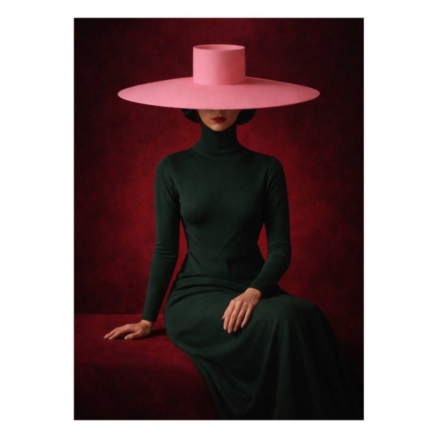 Картина на склі у рамі Woman in Pink Hat 152.5x102.5cm