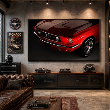 Картина на склі у рамі Ford Mustang 1967 112.5x172.5см