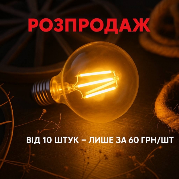 Лампа Едісона LED G80 6W 2700K диммована