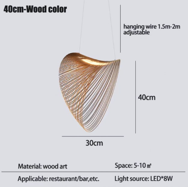 Підвісний світильник LED Wood Art D40 30cm