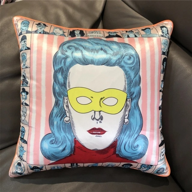 Подушка Silk Cartoon Woman