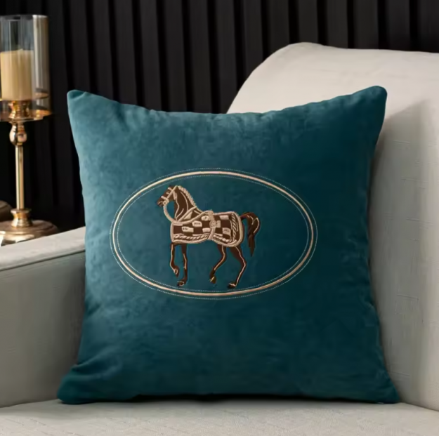 Подушка Horse Velvet Blue