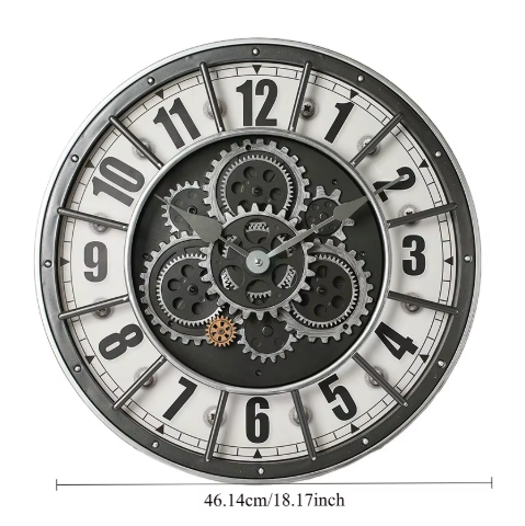 Годинник настінний Steampunk Black D46