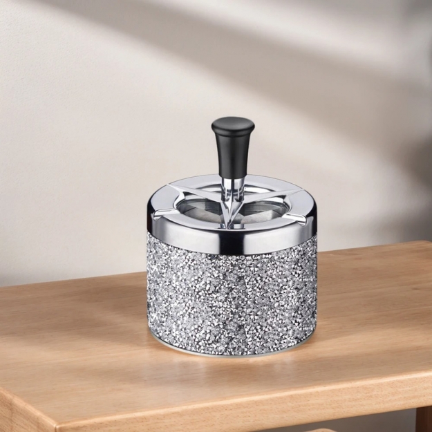 Попільничка кругла металева Silver 