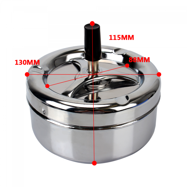 Попільничка металева Rotating Chrome