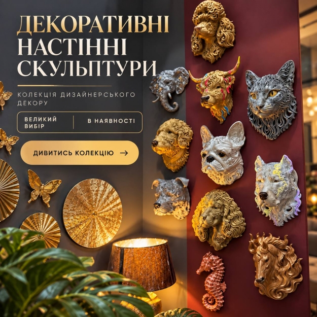 Декоративні настінні скульптури Animals